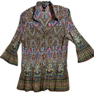 Liz & Me Platinum Collection Women’s 3X Pleated Material Blouse